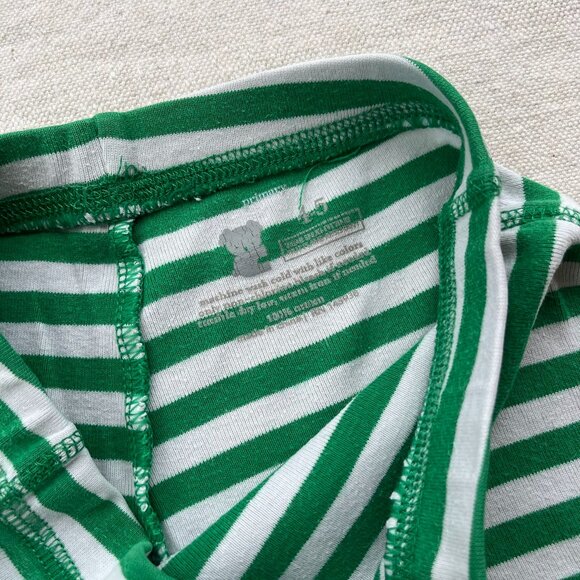 Primary Long-Sleeve PJ Top & Pants, Green & White Stripe, Size 4-5, PLAY - Picture 8 of 10